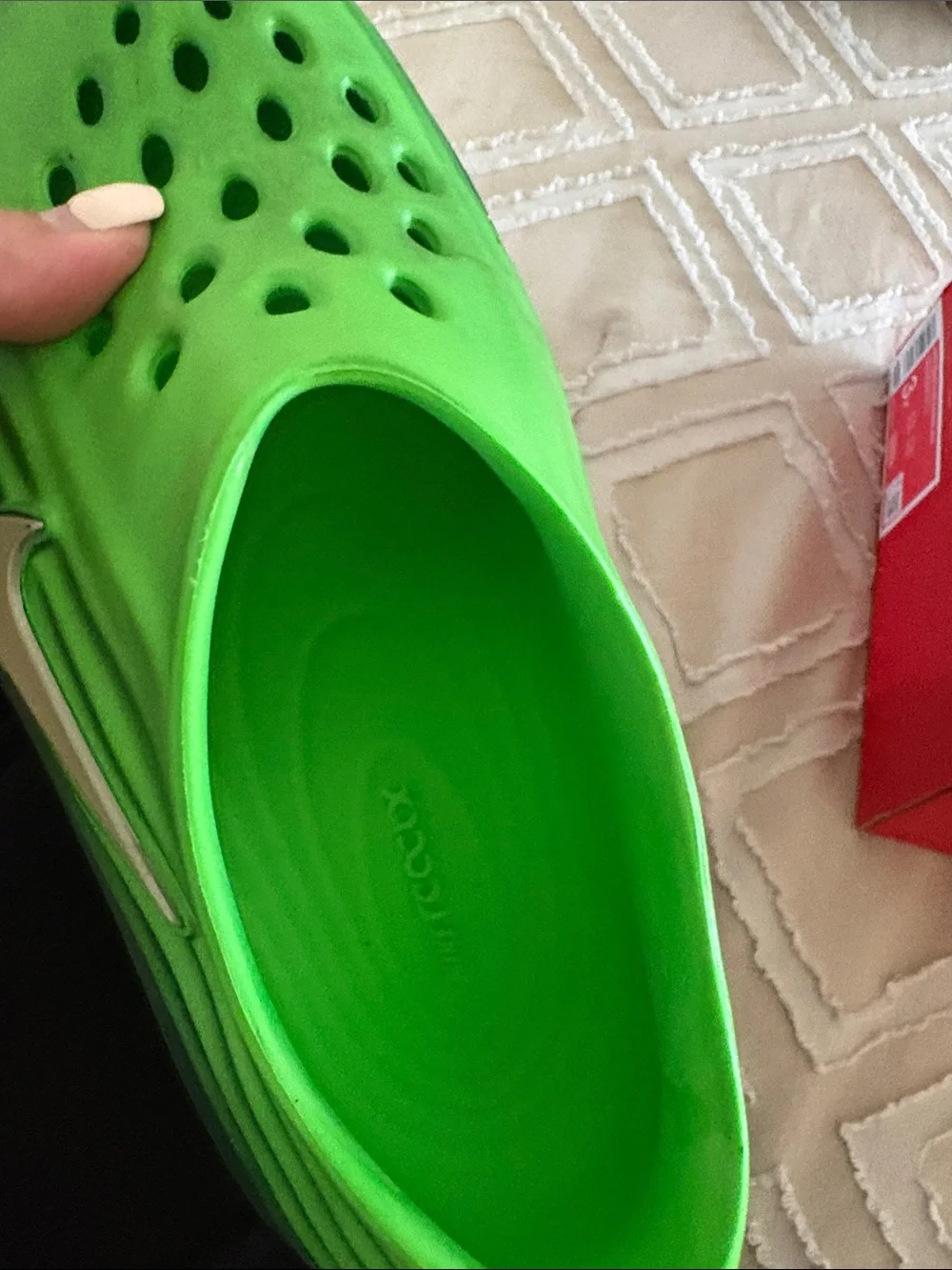 Nike Kids Green Gradient Slip-On Clog with Silver Swoosh